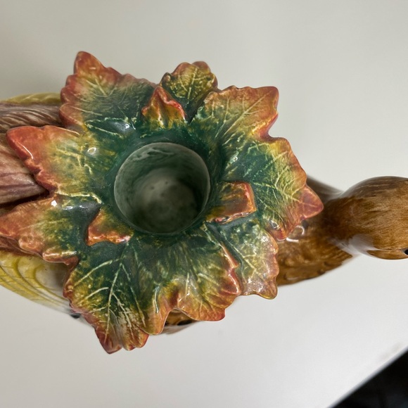 EUC Vtg Fitz & Floyd Autumn Bounty Pair of Figural Pheasant Candlesticks - Picture 10 of 16